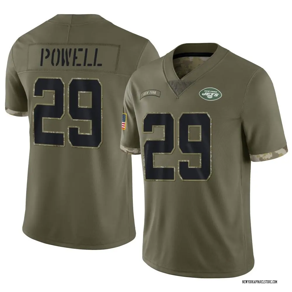 Bilal Powell Men's Limited Olive New York Jets 2022 Salute To Service Jersey