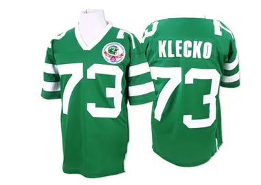 Joe Klecko Men's Authentic Green New York Jets Mitchell and Ness Team Color Throwback Jersey
